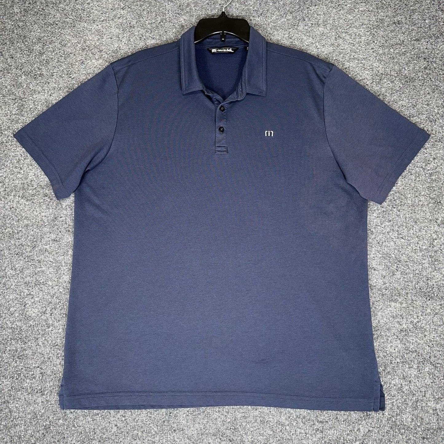 Travis Mathew Polo Shirt Mens 2XL Navy Blue Golf Short Sleeve Performance Adult
