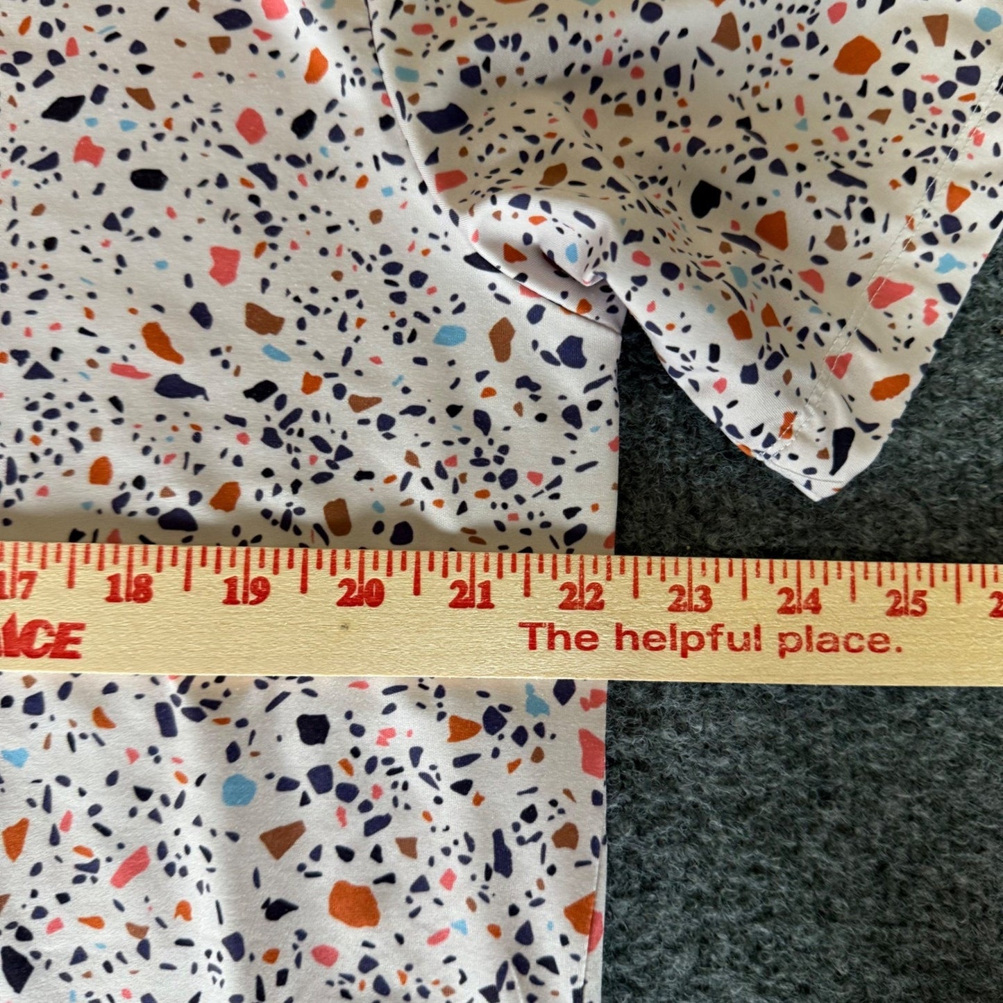 Trenton Polo Shirt Men Large Terrazzo Print Short Sleeve Golf Casual Performance