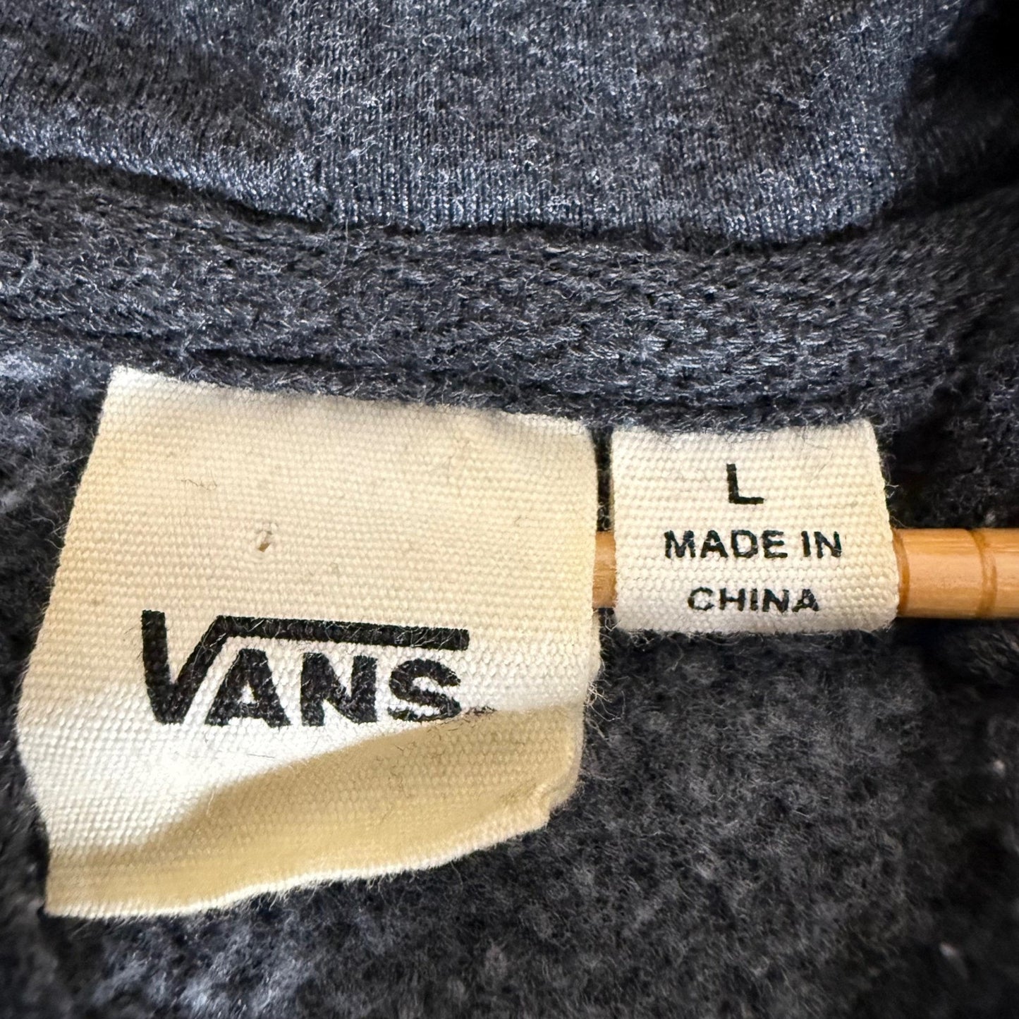 Vans Pullover Hoodie Mens Large Gray Checkerboard Skate Streetwear Sweatshirt