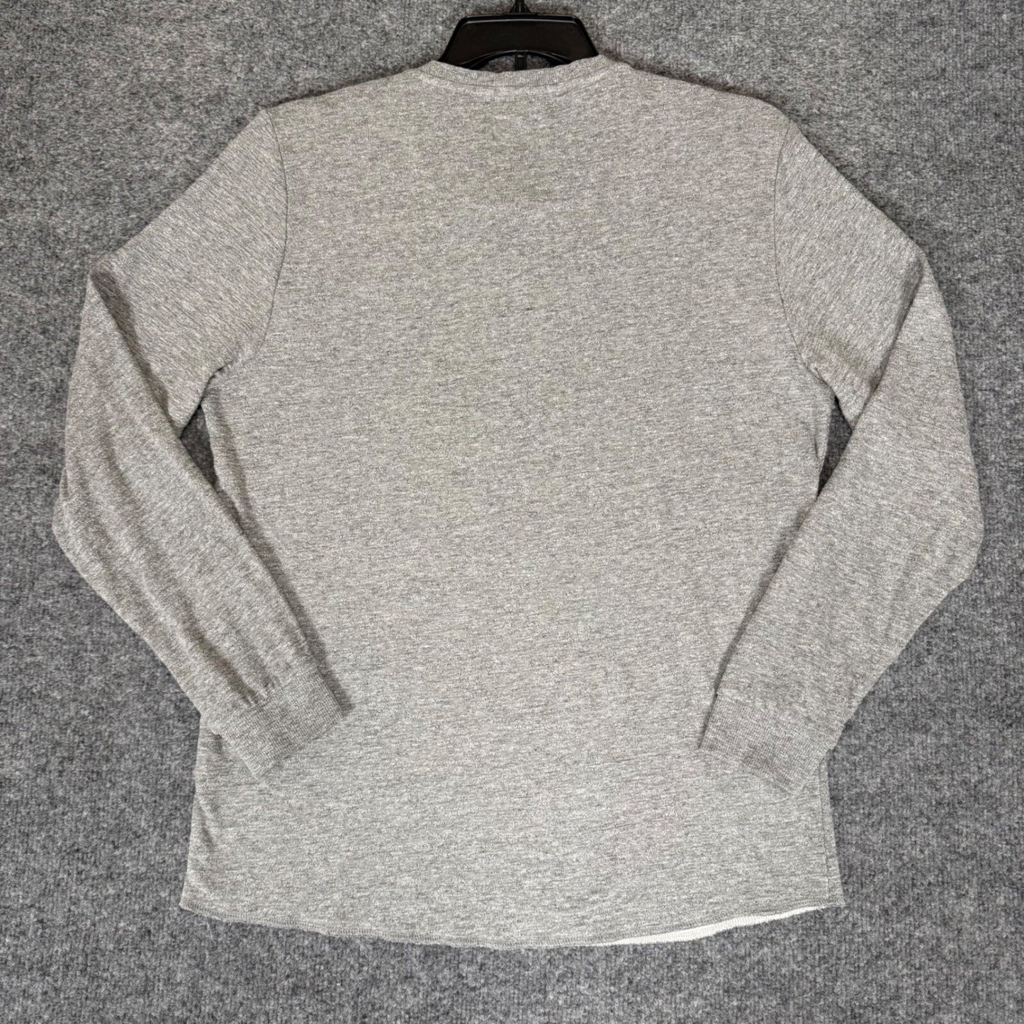 Marine Layer Henley Shirt Long Sleeve Casual Pullover Heather Gray Men's Large