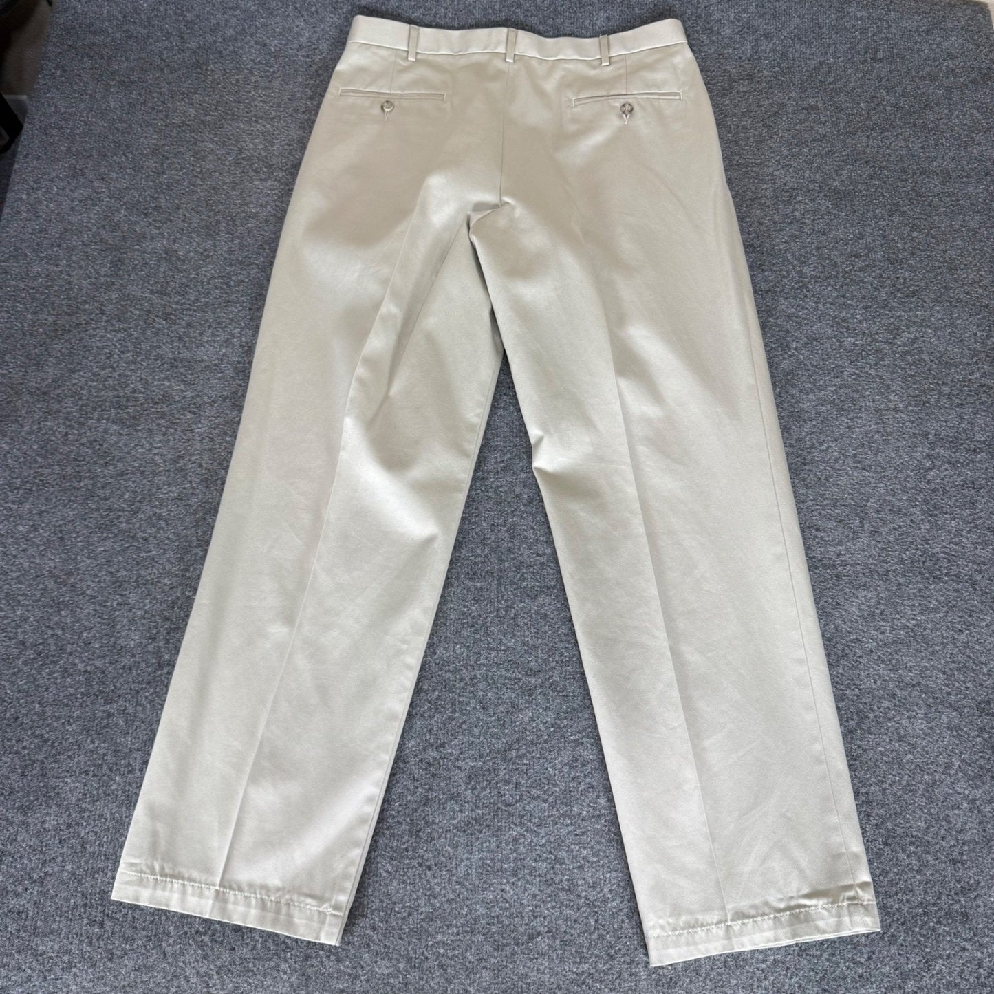 Dockers Mens Pleated Khaki Chino Pants Tan 100% Cotton 34x32 Business Casual