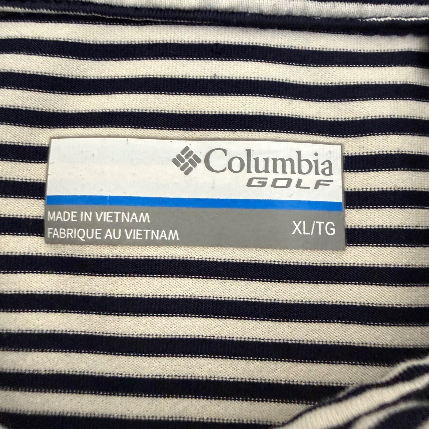 Columbia Golf Mens Polo Shirt XL UTEP Miners Striped Performance Short Sleeve