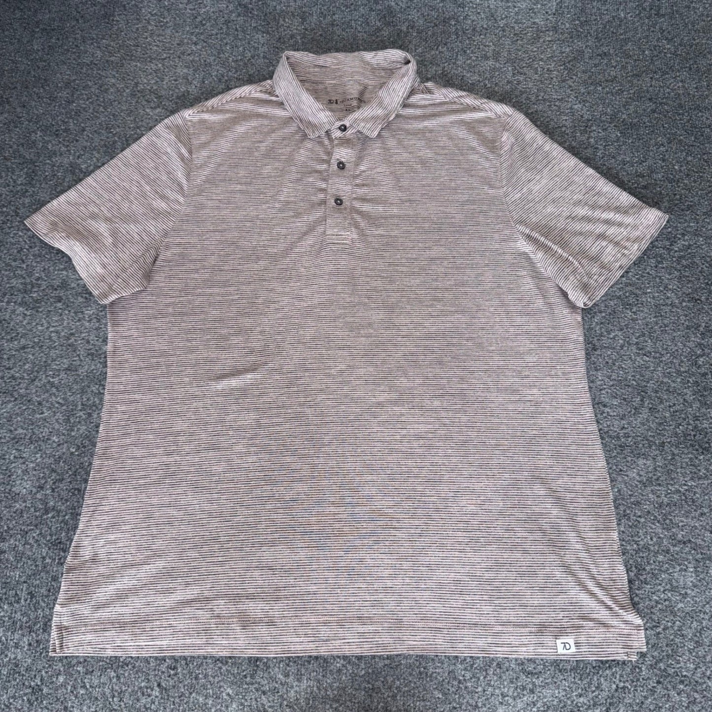 7 Diamonds Mens XL Stripe Performance Golf Polo Shirt Short Sleeve Stretch
