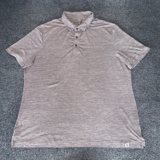 7 Diamonds Mens XL Stripe Performance Golf Polo Shirt Short Sleeve Stretch