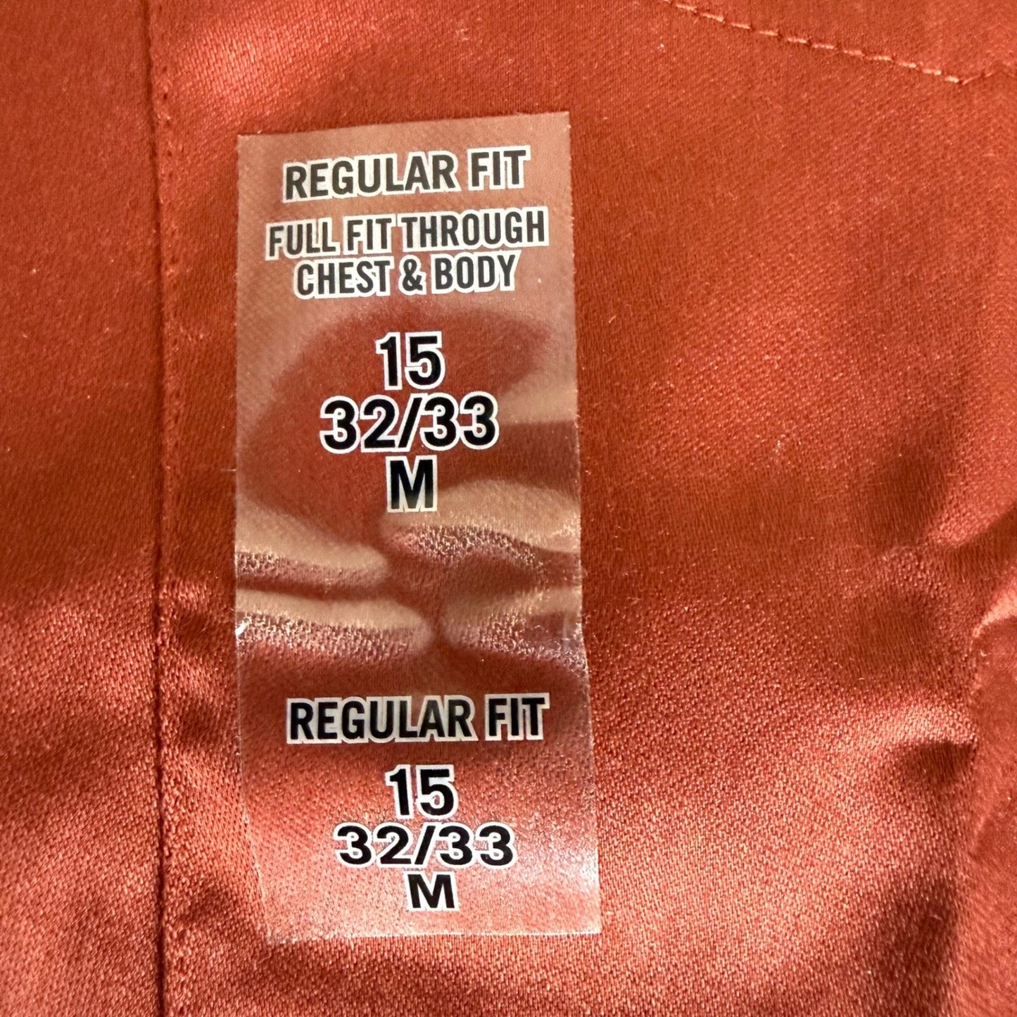 Van Heusen Mens Regular Fit Stretch Dress Shirt Spice 15 32-33 Medium Casual NEW