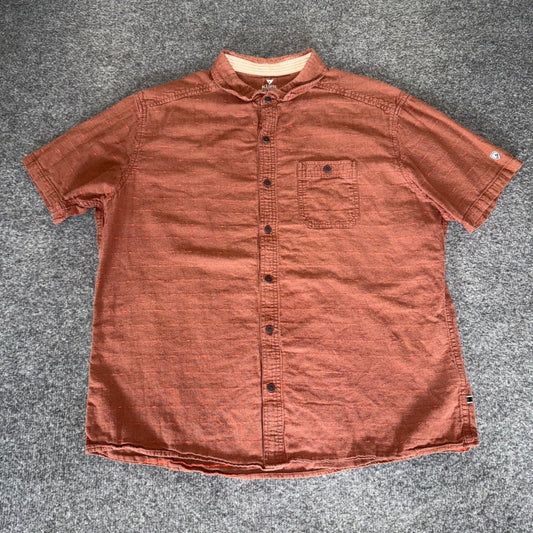 Kuhl Skorpio Shirt Mens XL Linen Blend Button Up Short Sleeve Outdoor Hiking