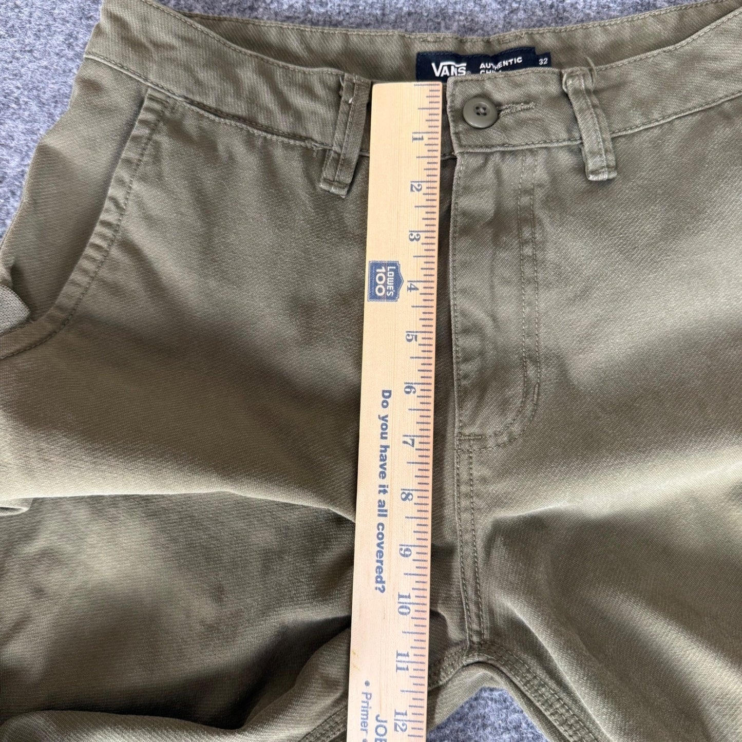 Vans Chino Pants Mens 32x29 Olive Green Skate Casual Straight Leg Cotton Stretch