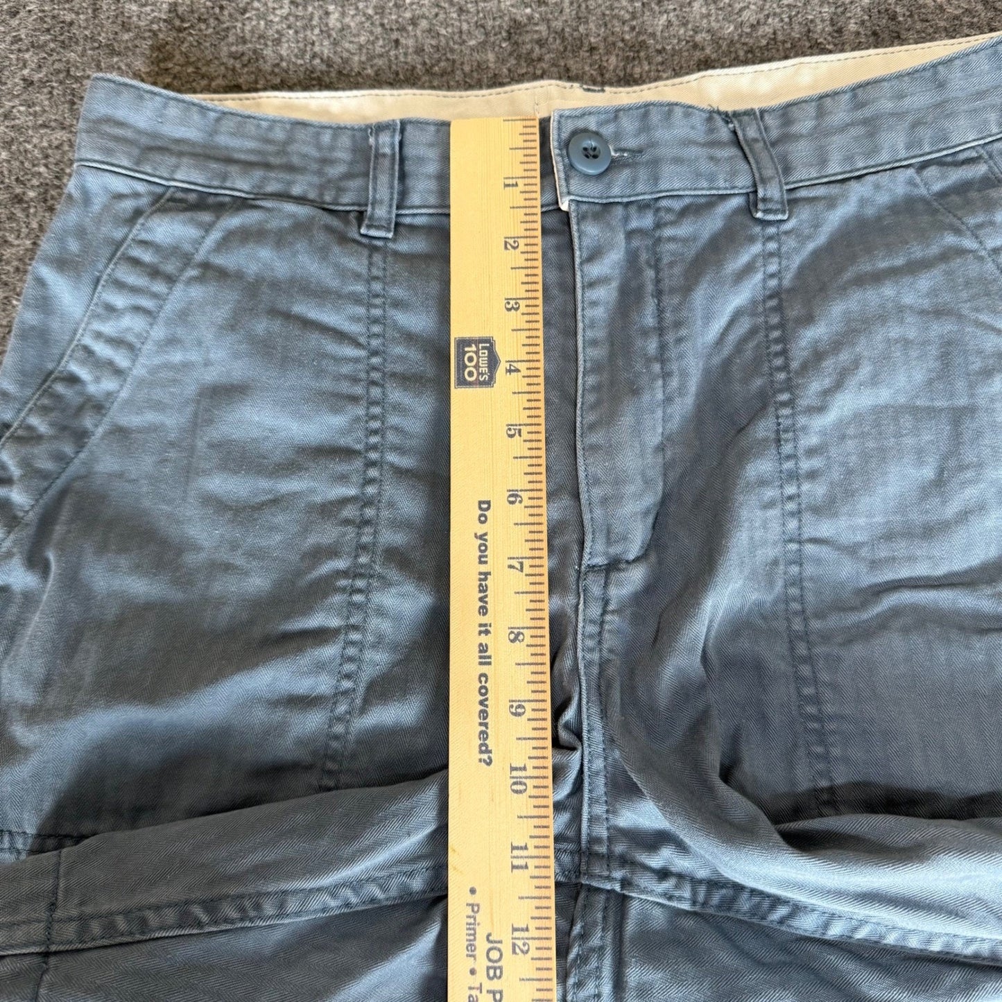 Taylor Stitch Shorts Mens 32 Blue Canvas Chino Patch Pocket Casual Durable