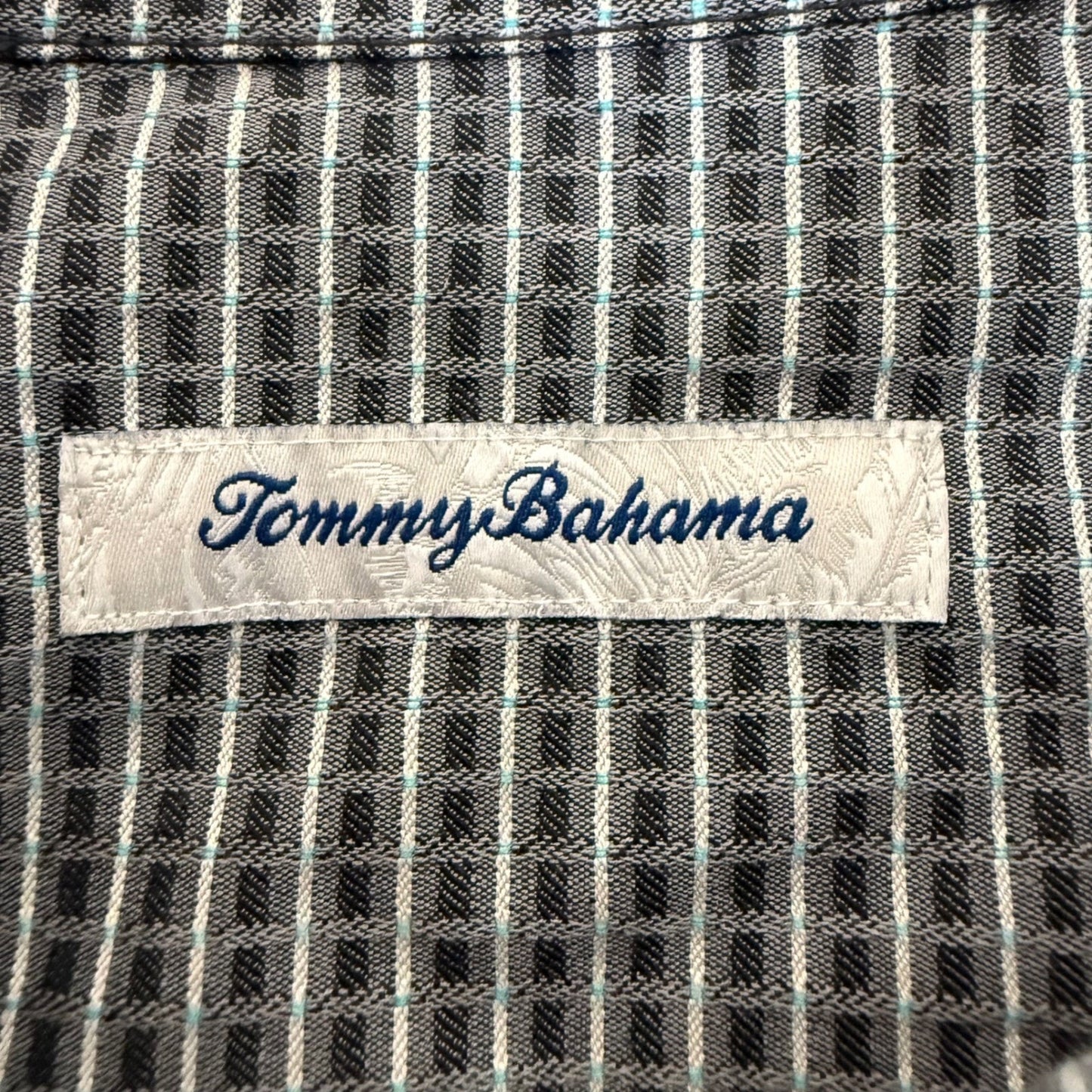 Tommy Bahama Shirt Mens 2XL Gray Silk Cotton Short Sleeve Button Up