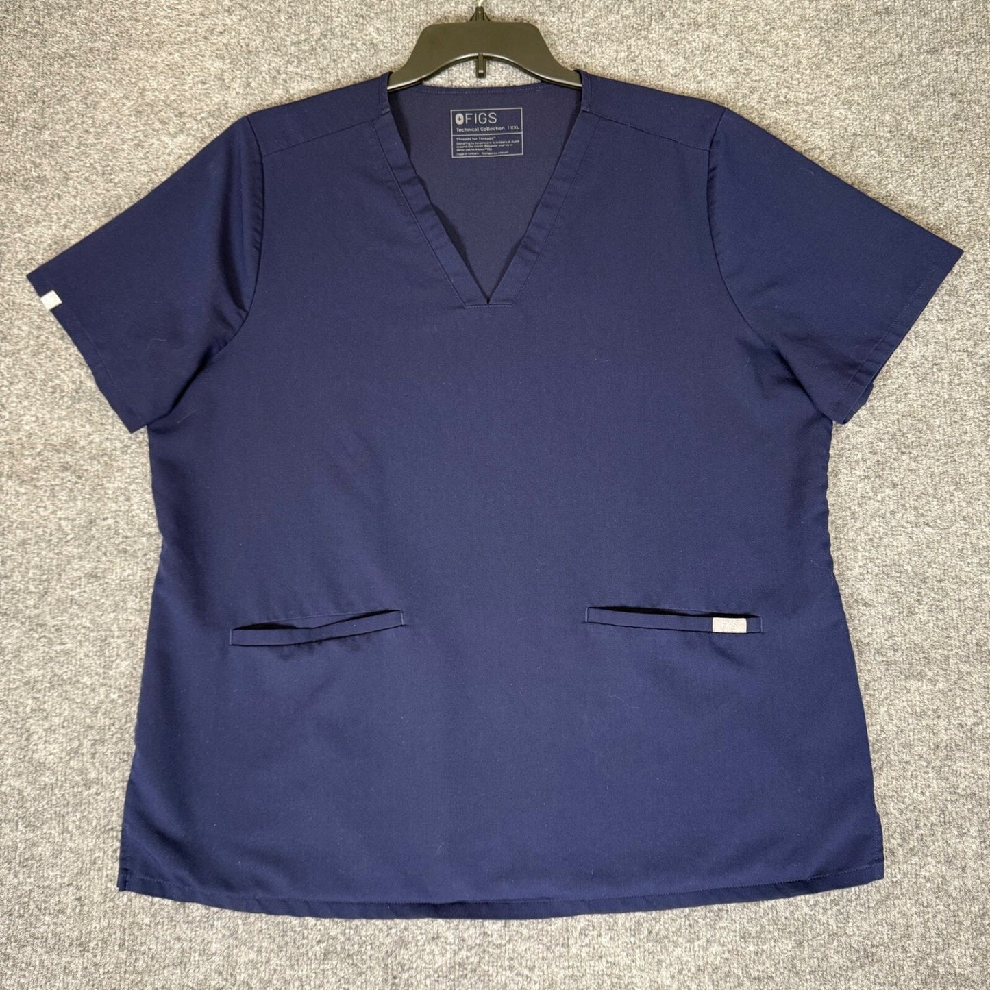 FIGS Casma Scrub Top V-Neck Short Sleeve Medical Nursing Navy Blue Womens XXL
