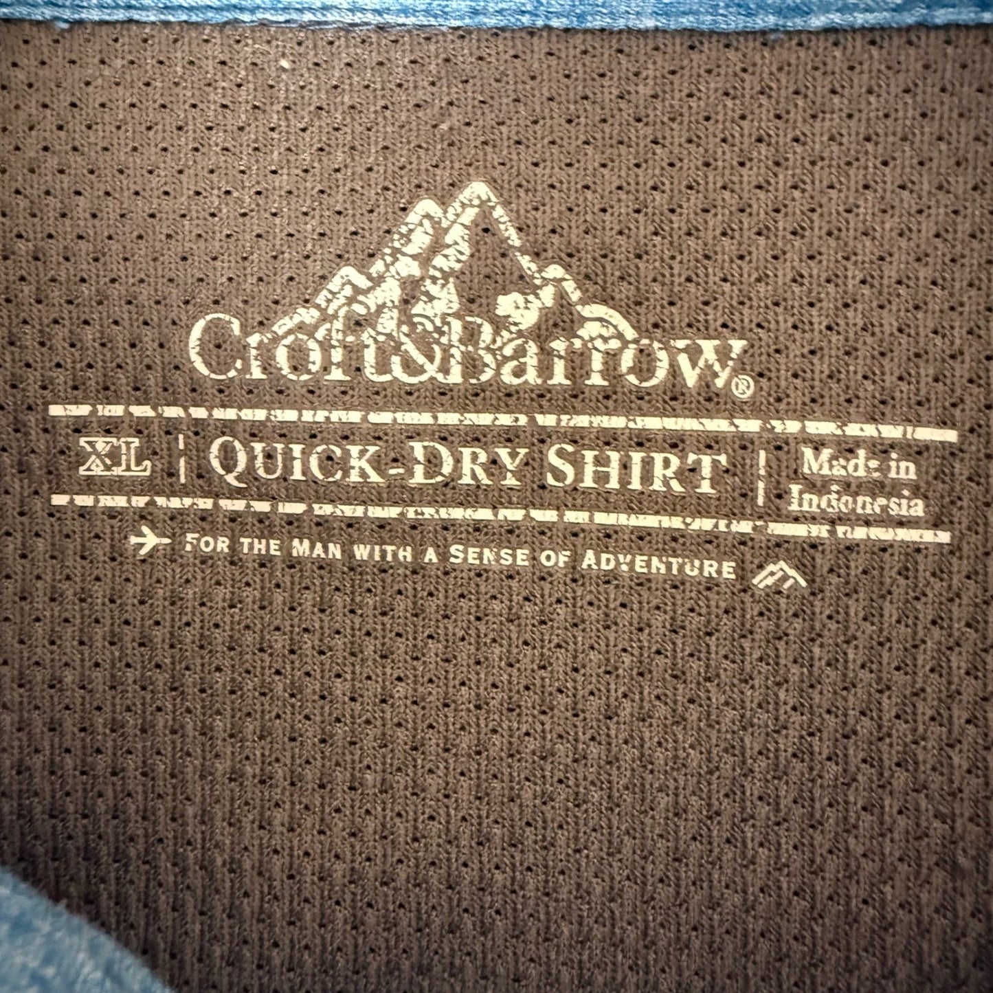 Croft & Barrow Men XL Quick Dry Short Sleeve Button Up Shirt Blue Outdoor Hiking
