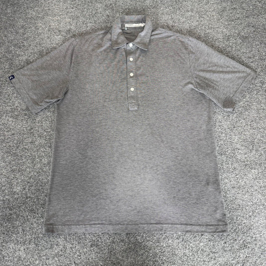 Criquet Mens Medium Gray Pima Cotton Performance Polo Shirt Short Sleeve Golf