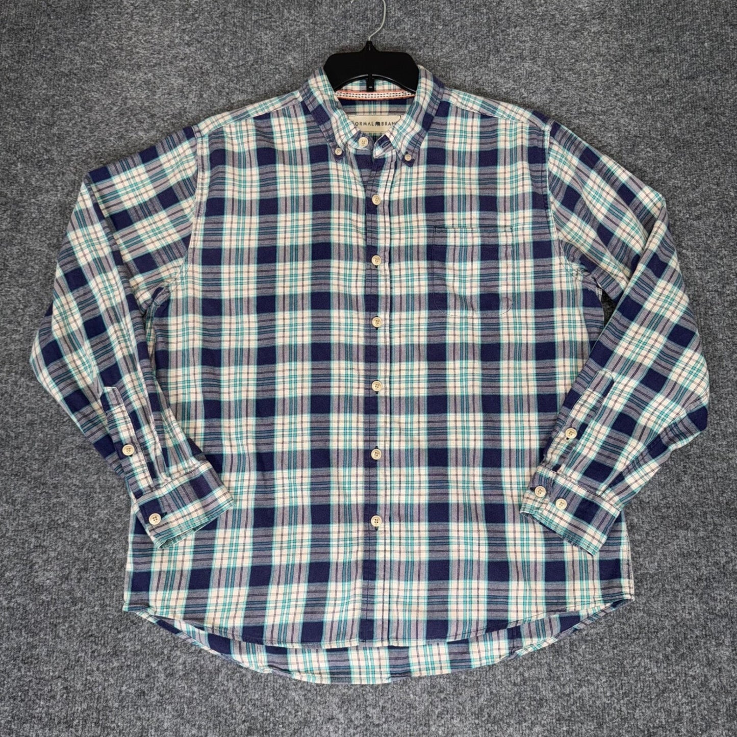 The Normal Brand Flannel Shirt Plaid Button Down Long Sleeve Cotton Mens Large