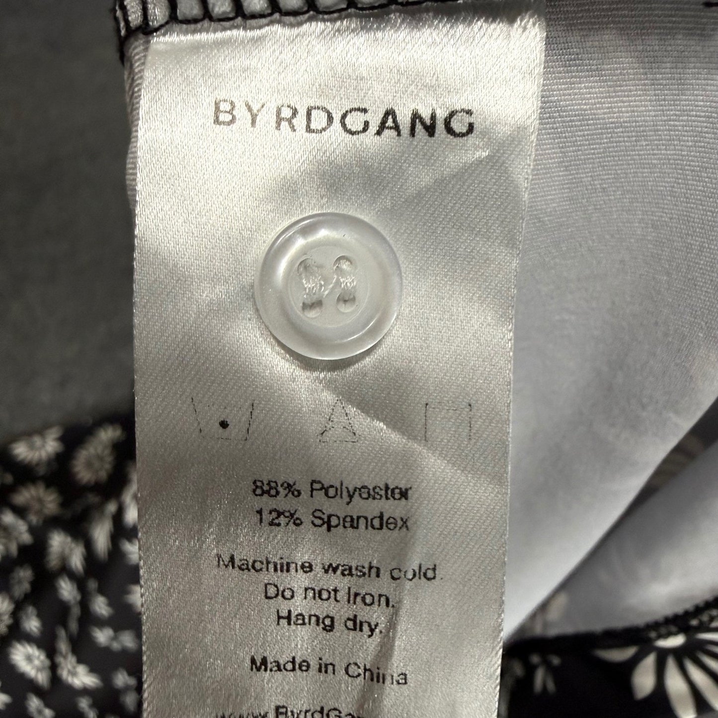 Byrdgang Mens Floral Daisy Polo Shirt 2XL Black White Short Sleeve Stretch Top