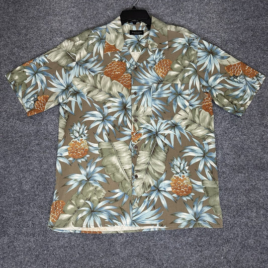 Van Heusen Hawaiian Shirt Mens M Floral Silk Short Sleeve Pocket Casual Adult