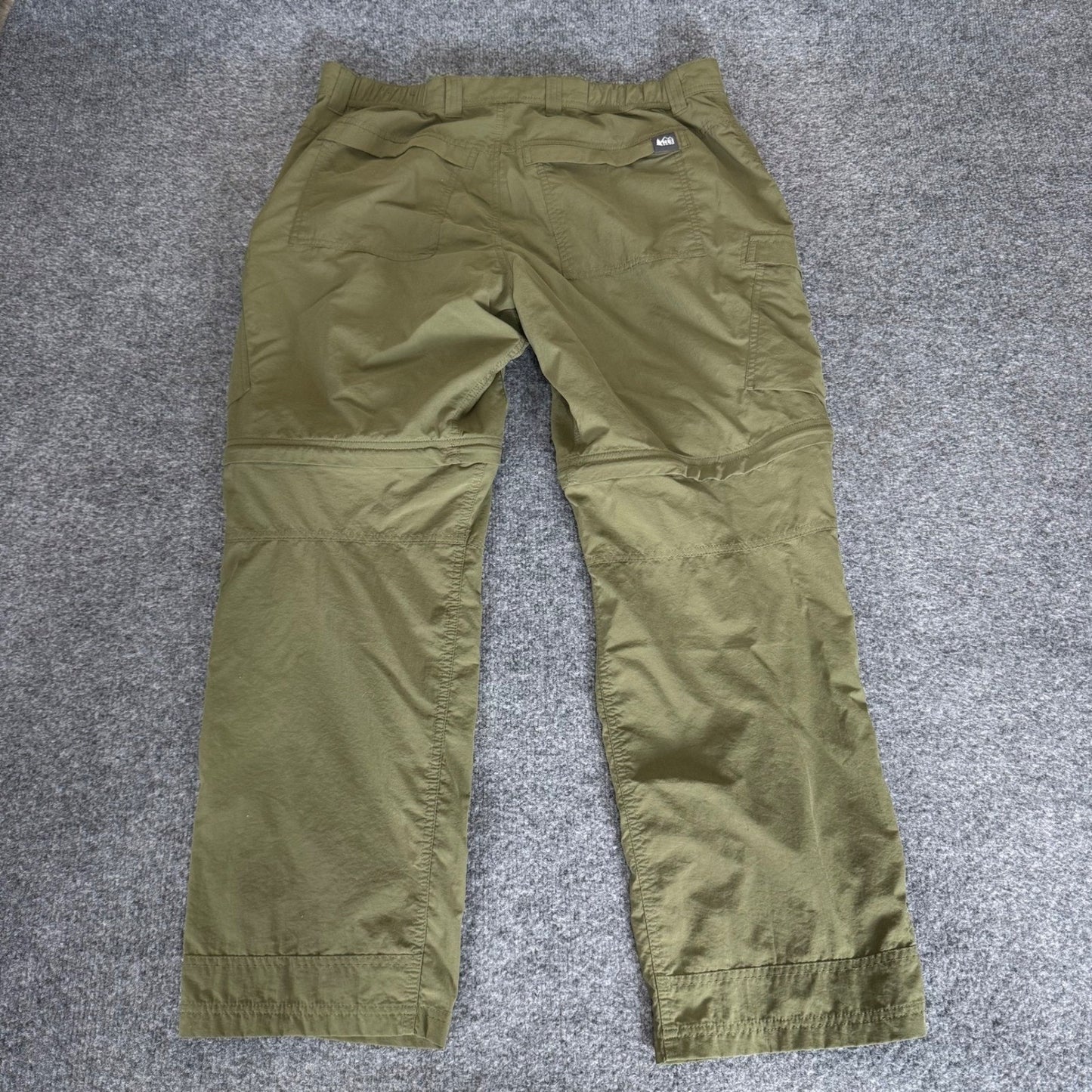 REI Co-Op Sahara Convertible Hiking Pants Mens 36x30 (34x29) Green Outdoor Trek