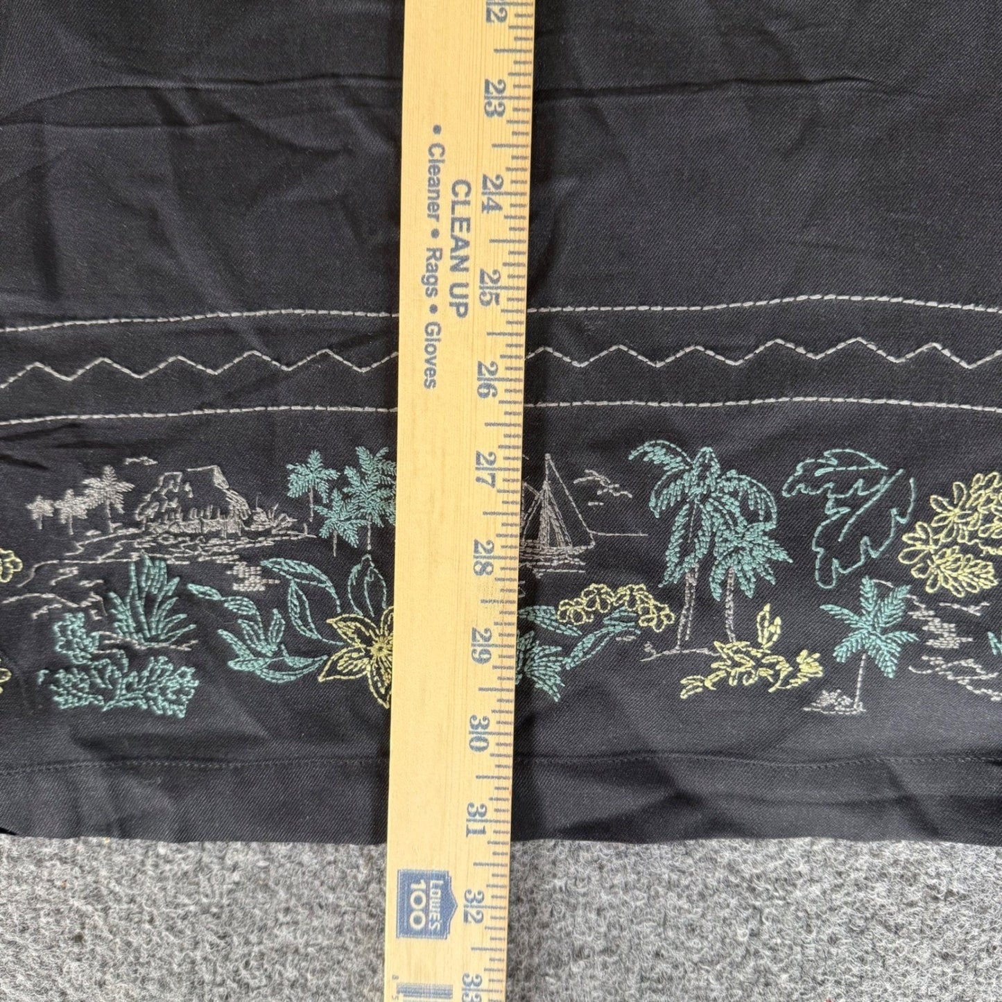 Tommy Bahama Mens XXL Black Silk Tropical Embroidered Camp Shirt Short Sleeve