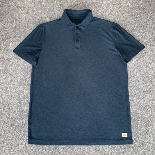 Vuori Polo Shirt Mens Small Blue Short Sleeve Athletic Golf Casual Stretch Top