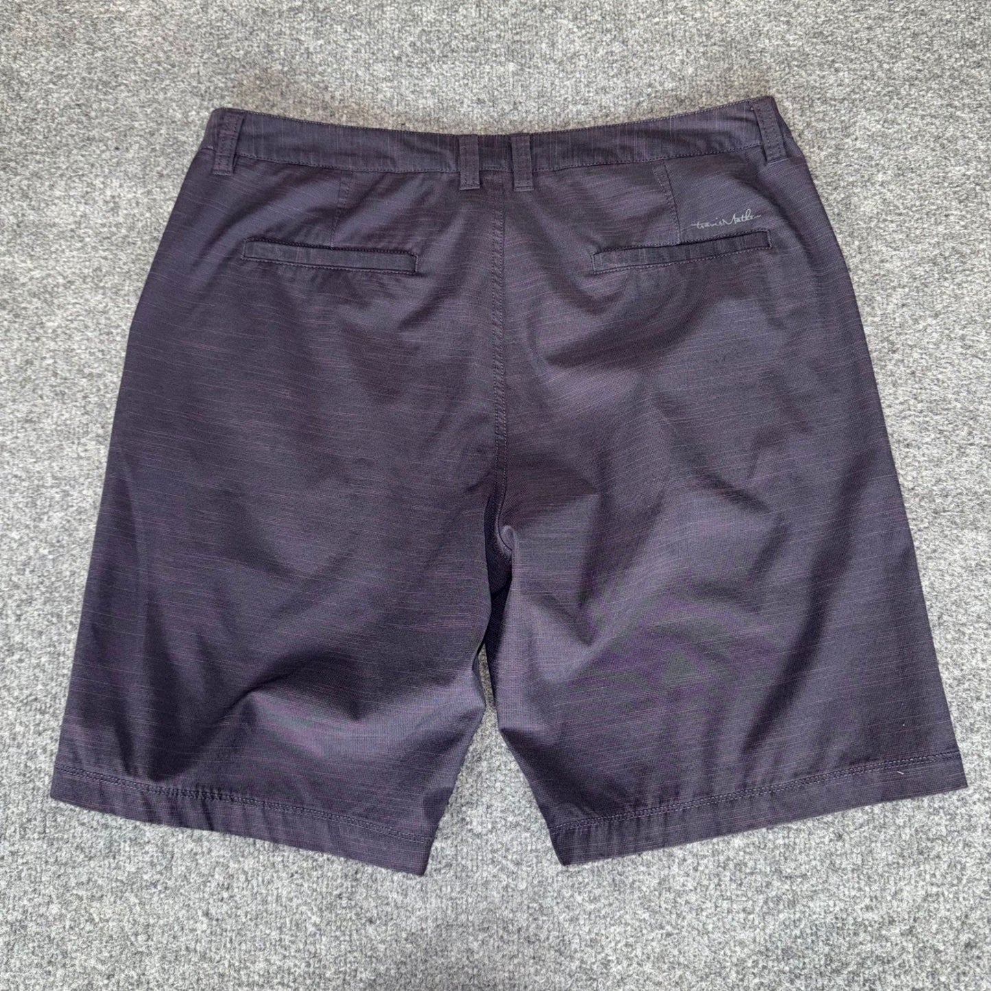 Travis Mathew Golf Shorts Mens 36 Blue Chino Flat Front Performance Activewear