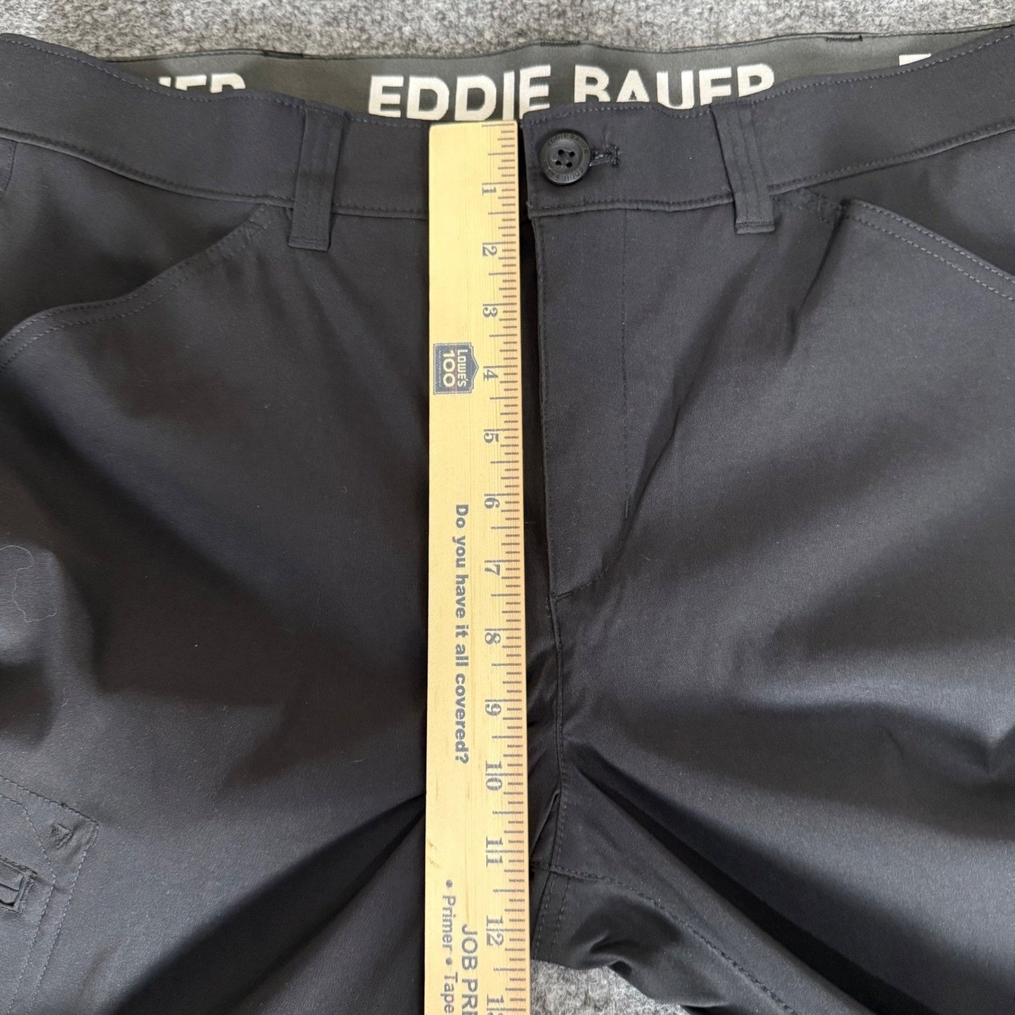 Eddie Bauer Rainier Tech Pants Mens 36x32 Black Cargo Outdoor Hiking Travel