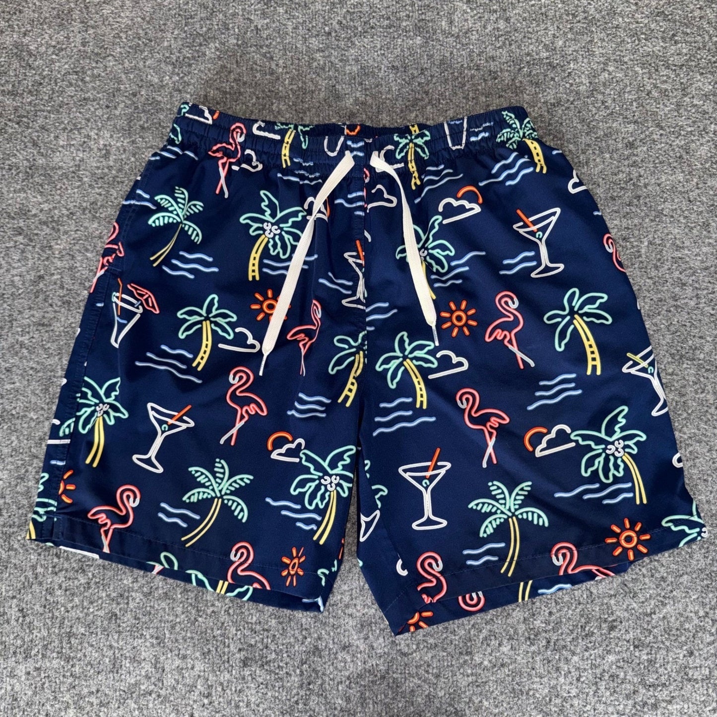 Chubbies Neon Lights Swim Shorts Mens Large Retro Pool Party Casual Beach Summer