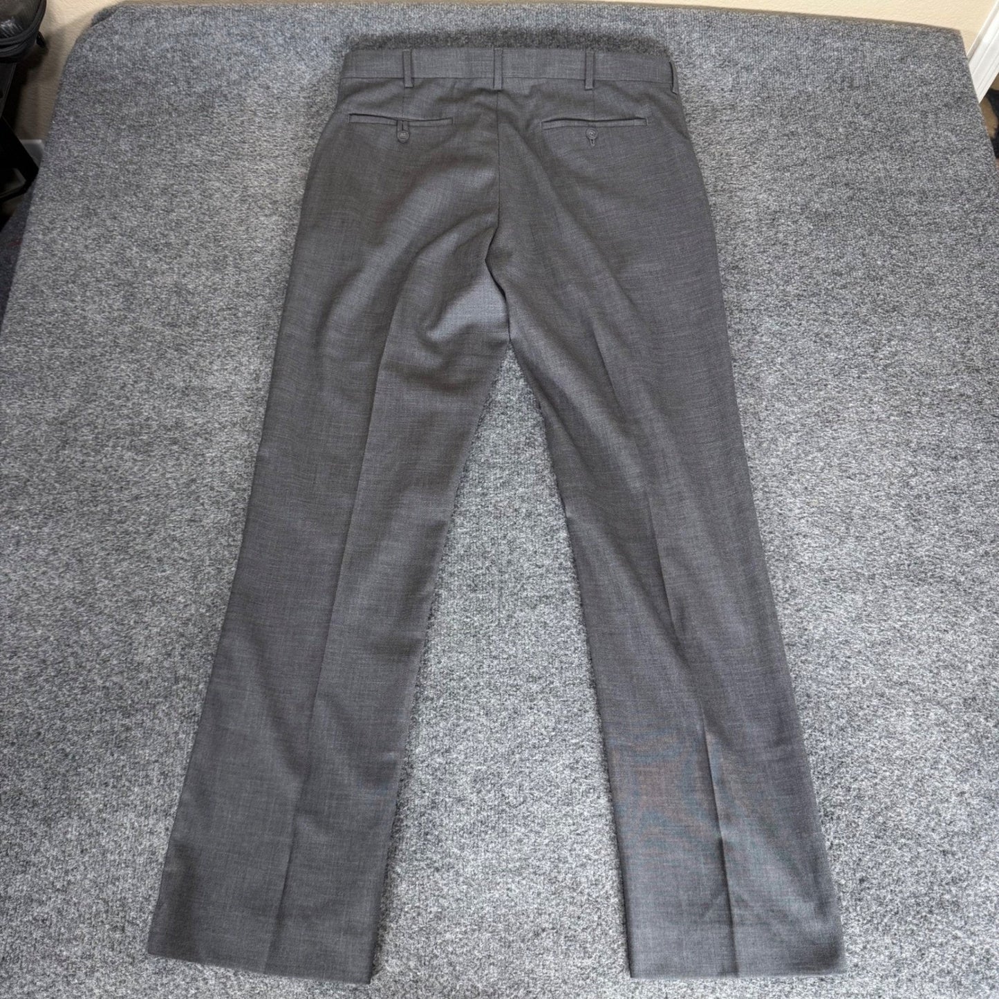 Roundtree & Yorke TravelSmart Mens 34x32 Gray Dress Pants Classic Fit Flat Front