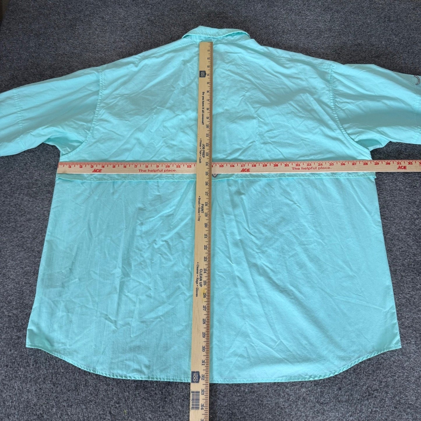 Columbia PFG Mens XXL Mint Green Long Sleeve Fishing Shirt Omni-Shade Vented