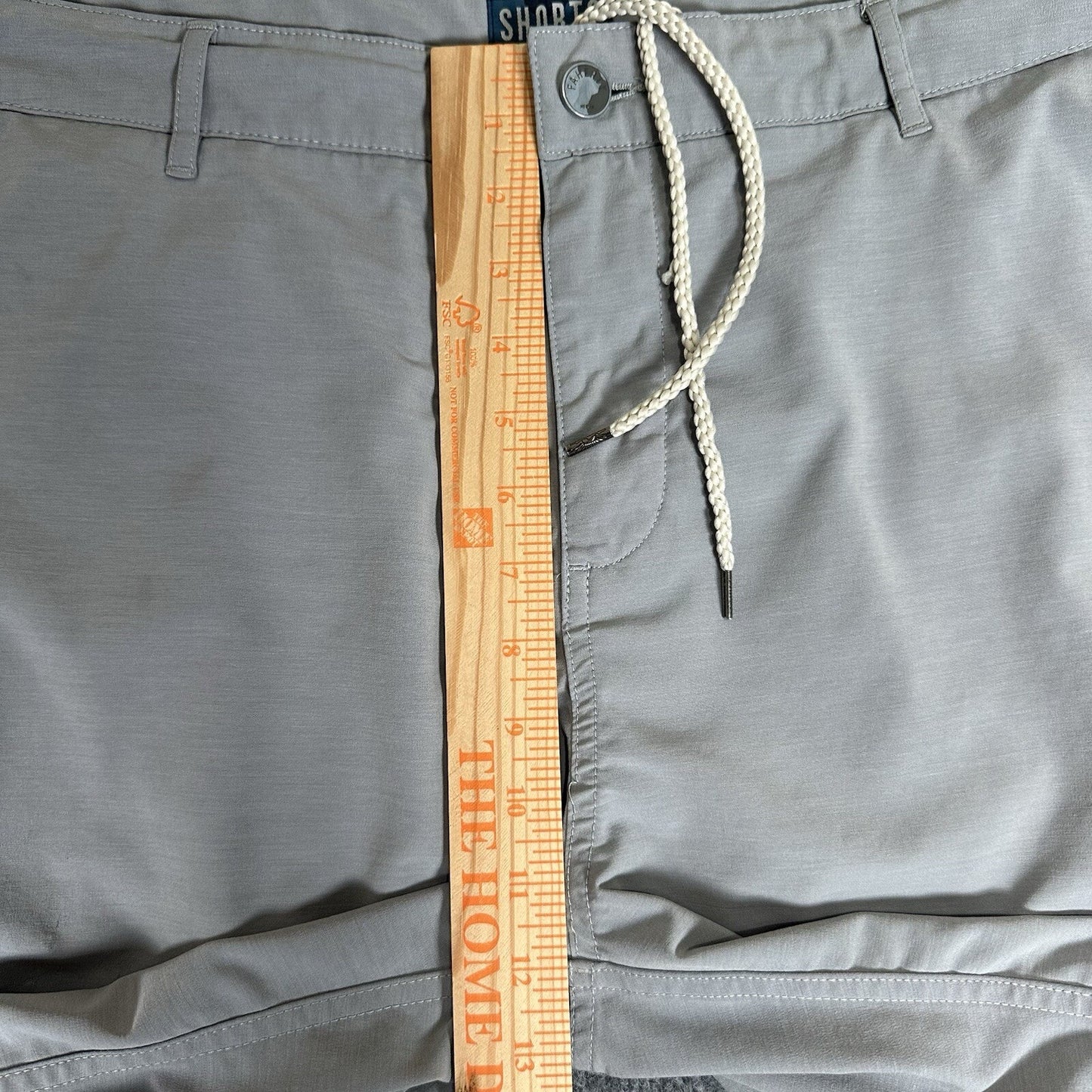 Faherty All Day Shorts Mens 38 (40) Grey Chino Drawstring Casual 9" Golf Adult
