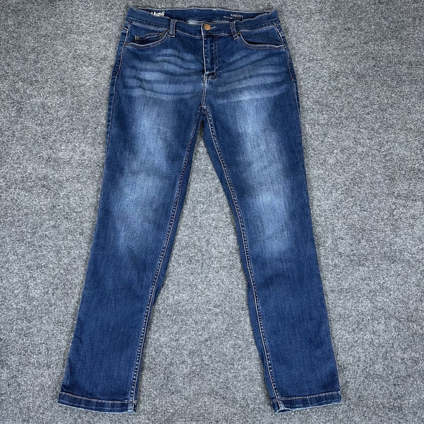 Mugsy Jeans Kinzies Mens 31x29 Blue Denim Straight Leg Stretch Low Rise Adult