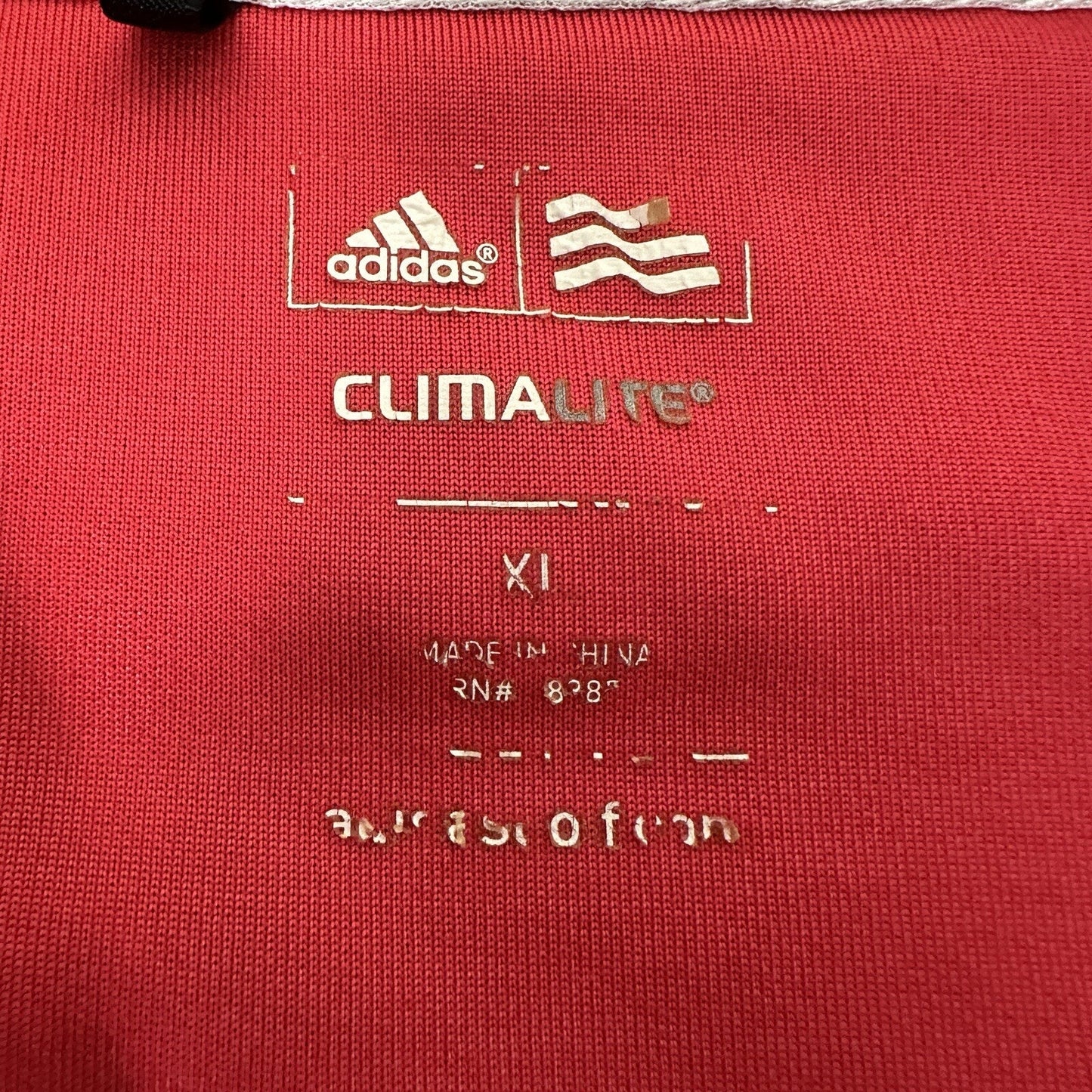 Adidas Shirt Men XL Red Grey Polo Striped Climalite Short Sleeve Polyester Adult