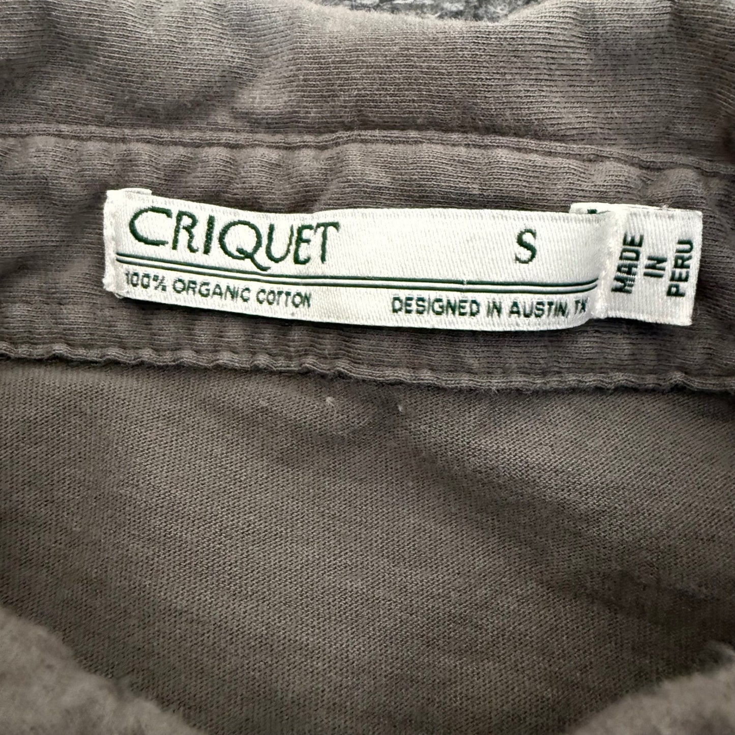 Criquet Mens Small Gray Organic Cotton Polo Shirt Short Sleeve Golf Casual