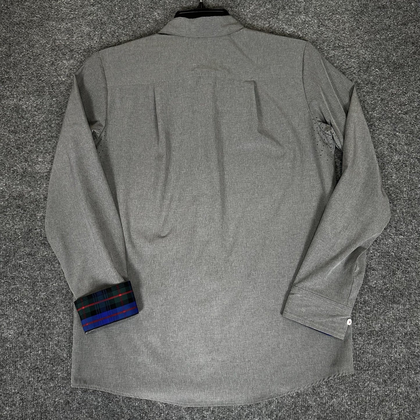 William Murray Shirt Men Small Grey Golf Long Sleeve Flip Cuff Button-Down Adult