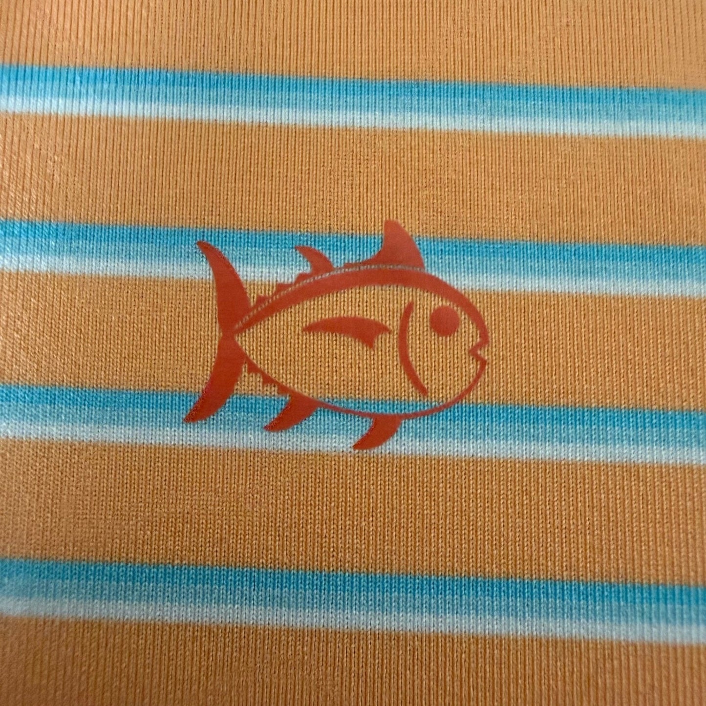 Southern Tide Polo Shirt Men XL Orange Striped Tide To Trail Casual Golf Stretch