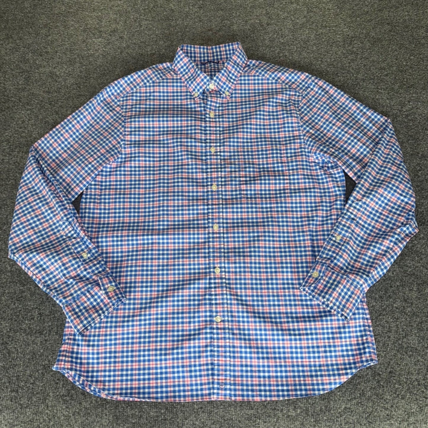 Vineyard Vines On-The-Go Performance Button Down Plaid Shirt Brrr Large Casual