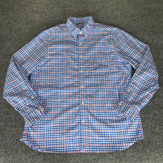 Vineyard Vines On-The-Go Performance Button Down Plaid Shirt Brrr Large Casual