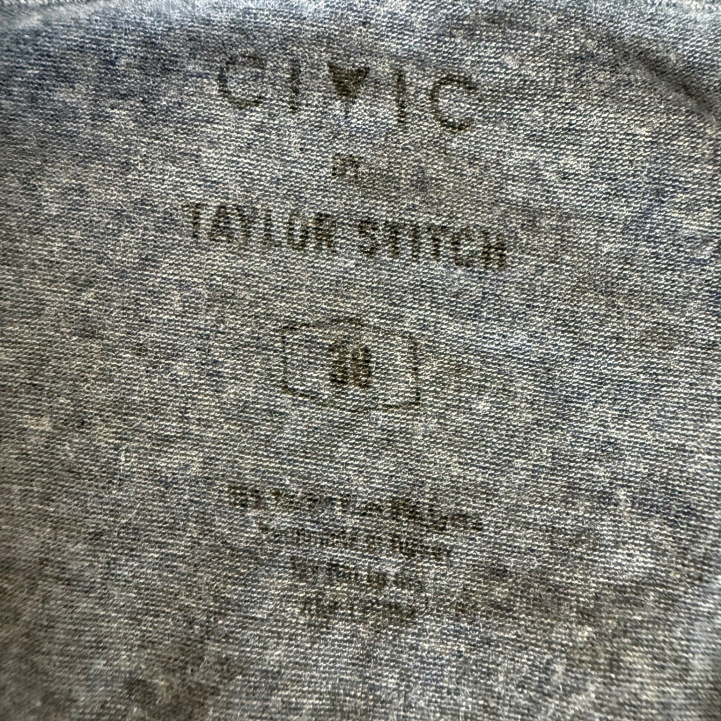Civic by Taylor Stitch Mens Short Sleeve Crew Heather Blue T-Shirt Size 38 Small
