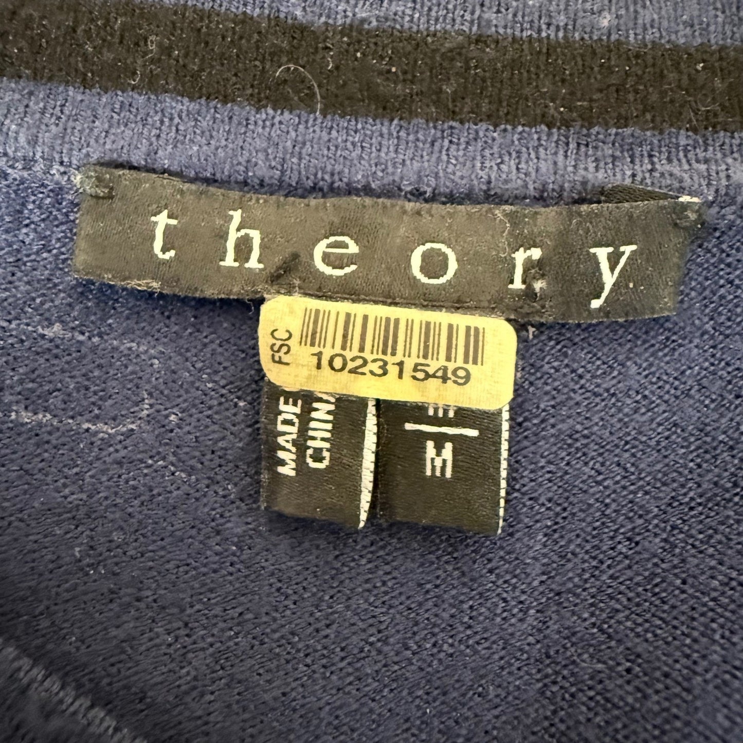 Theory Mens Navy Blue Viscose Blend Long Sleeve Crewneck Sweater Size M Casual