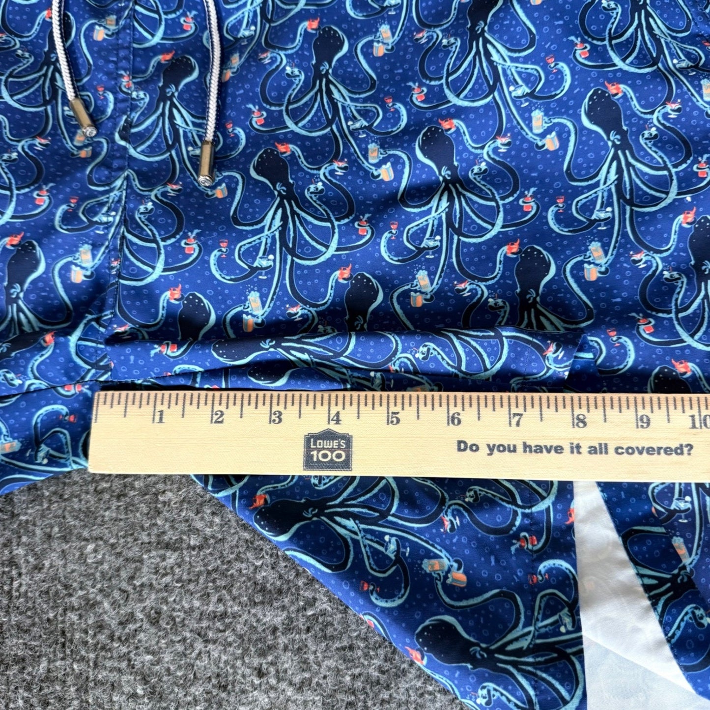 Peter Millar Mens Blue Octopus Cocktail Print Swim Trunks Large Size 40 Beach