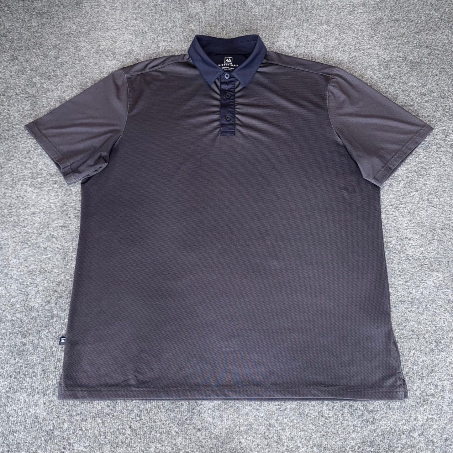 Mizzen + Main Mens Medium Classic Polo Shirt Blue Performance Stretch Golf Work