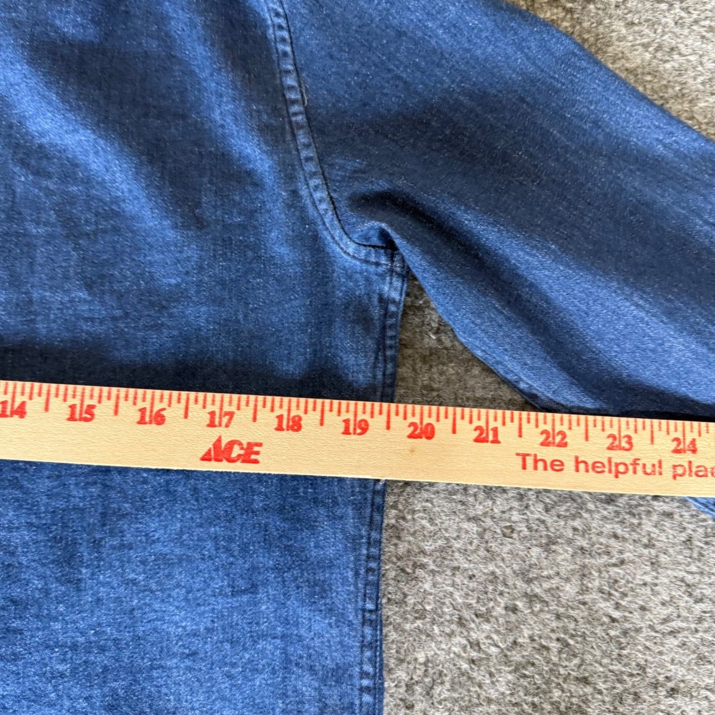 Under 510 Shirt Mens Small Blue Stretch Denim Long Sleeve Button Down Casual