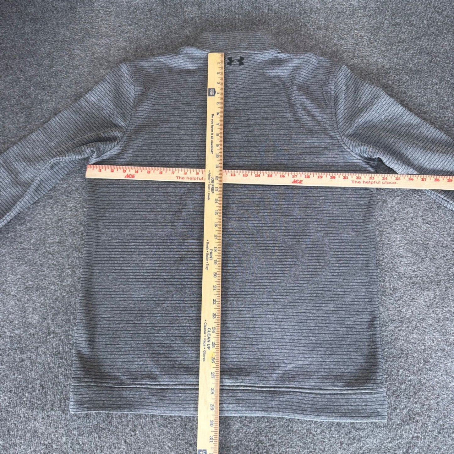 Under Armour Golf Storm Mens Large Tall Gray Striped Quarter Zip Pullover Casual