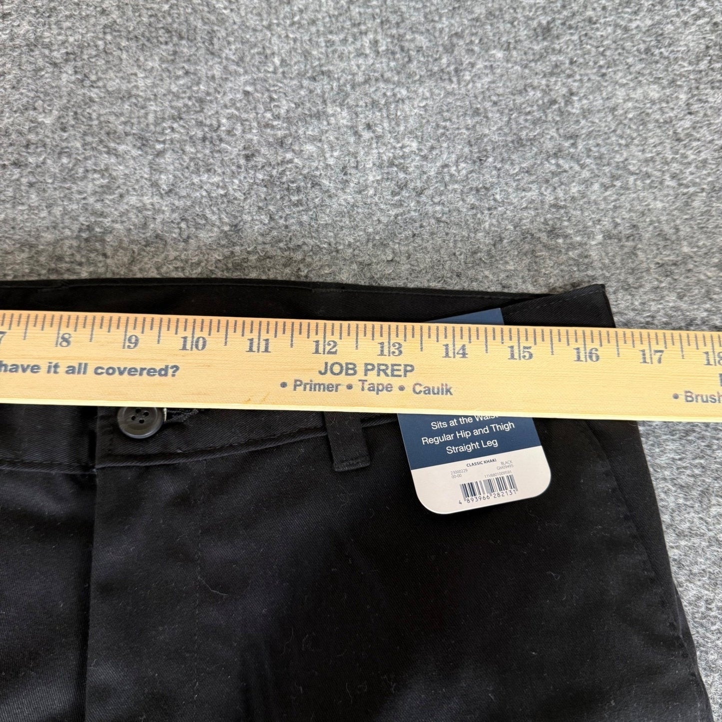 George Men Regular Fit Straight Leg Chino Pant Black 32x32 NWT Casual Flat Front