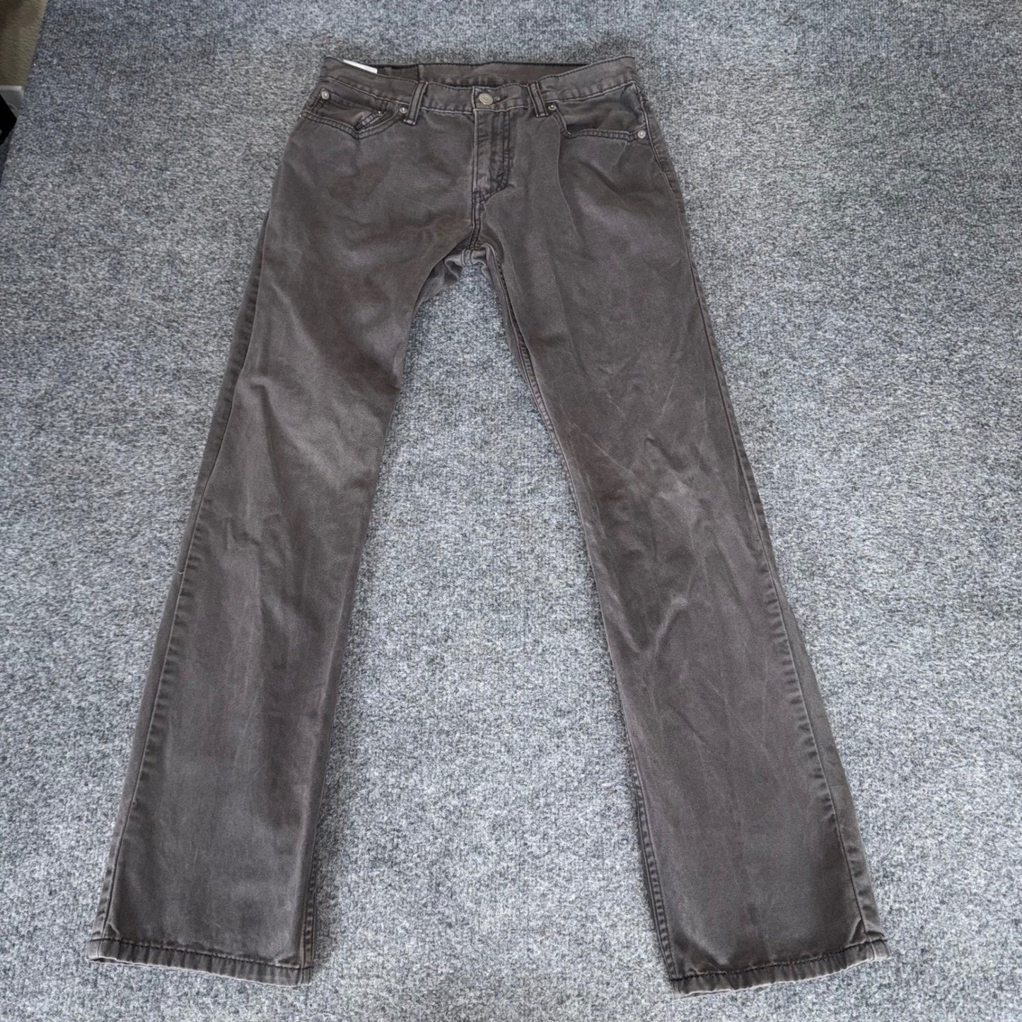 Levis 514 Straight Fit Pants Mens 30x32 (Fits 30x30) Charcoal Grey Cotton Denim