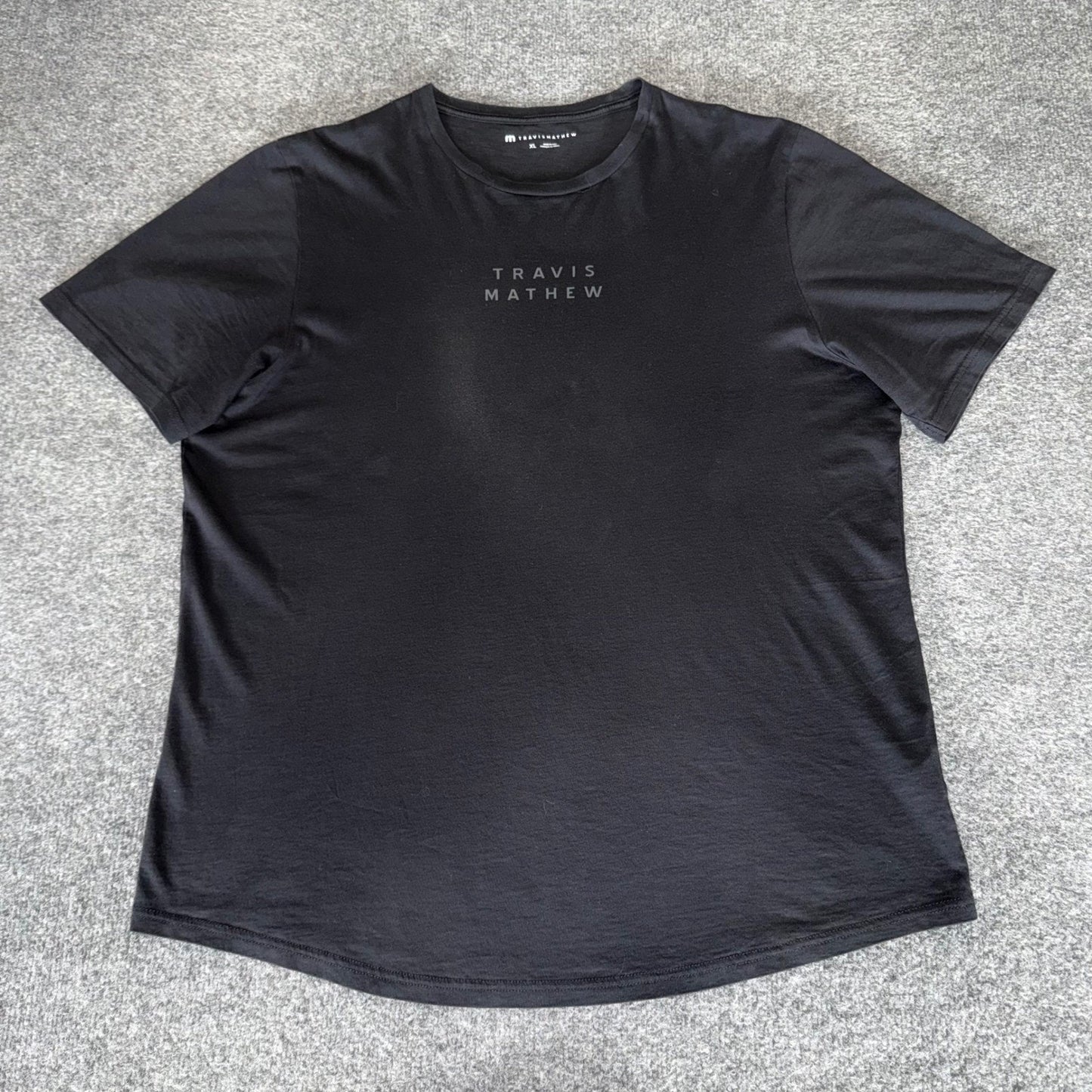 TravisMathew Mens Black Crew Neck Shirt XL Soft Stretch Casual Comfort Golf Tee