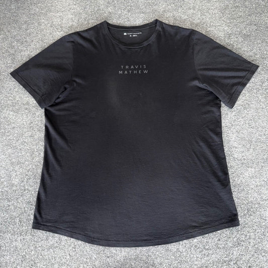 TravisMathew Mens Black Crew Neck Shirt XL Soft Stretch Casual Comfort Golf Tee