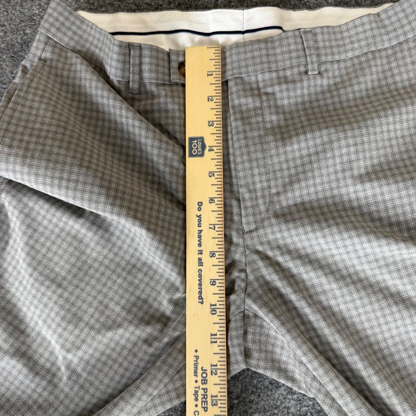 Lauren Ralph Lauren Mens Gray Plaid Dress Pants 33x30 (32x29.5) Stretch Trousers