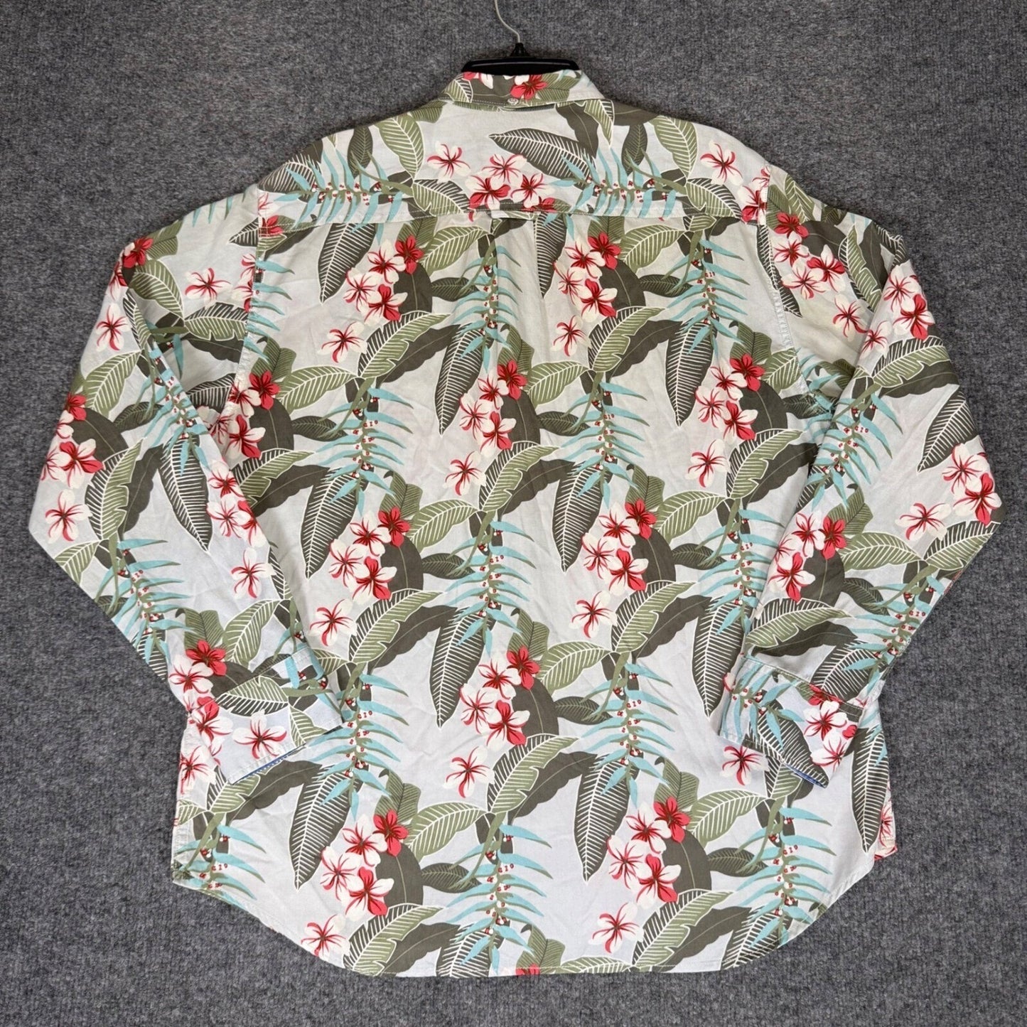 Tommy Bahama Floral Button Down Shirt Tropical Palm Tree Print Men's Large