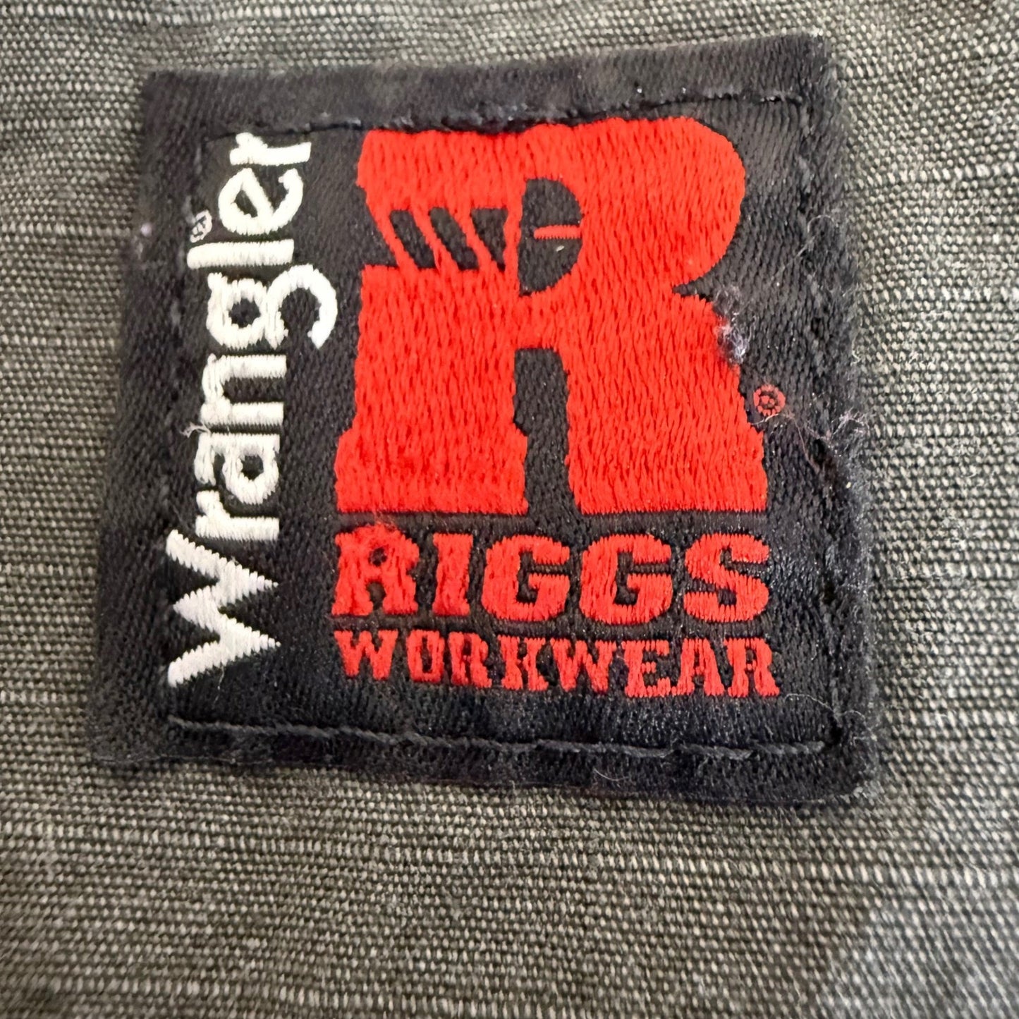 Wrangler Riggs Workwear Pants Mens 34x28 Olive Ripstop Cargo Utility Durable