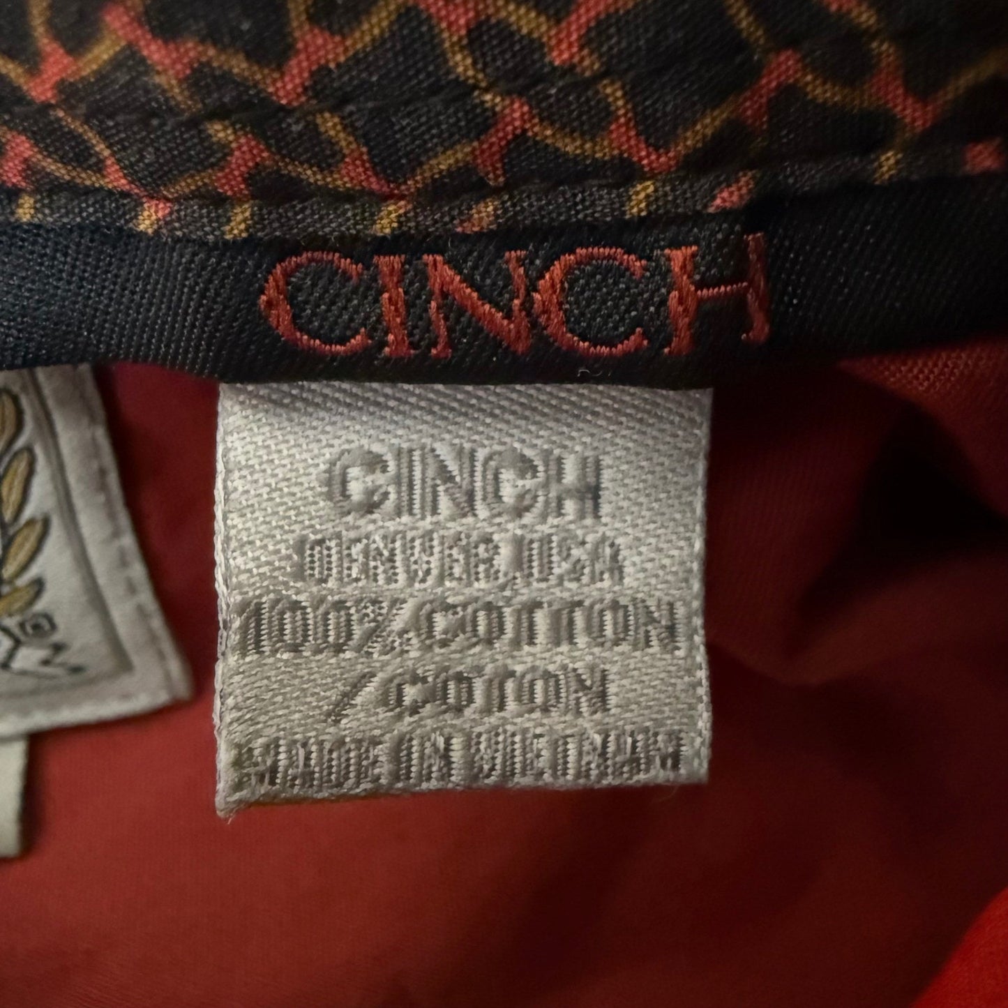 Cinch Western Shirt Mens Medium Red Button Down Long Sleeve Cowboy Rodeo Casual