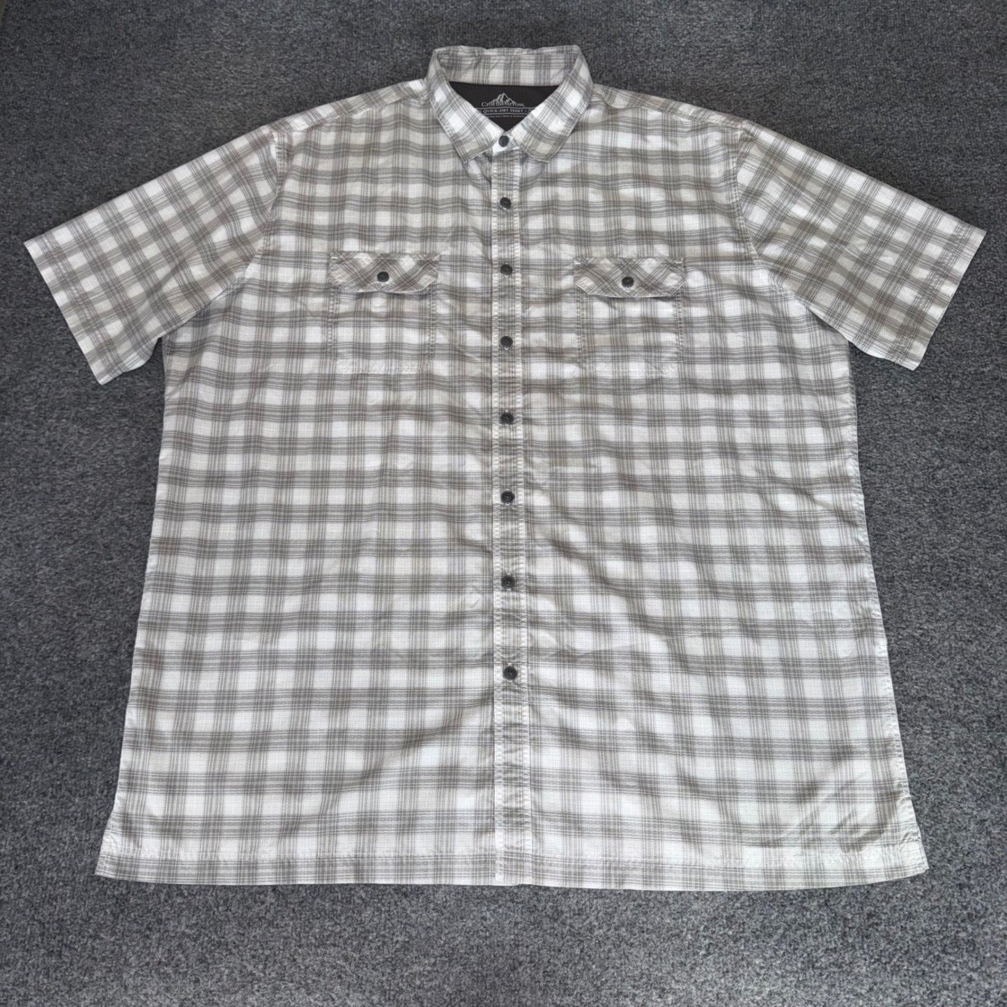 Croft & Barrow Mens XXLT Quick Dry Plaid Short Sleeve Button Up Shirt Outdoor